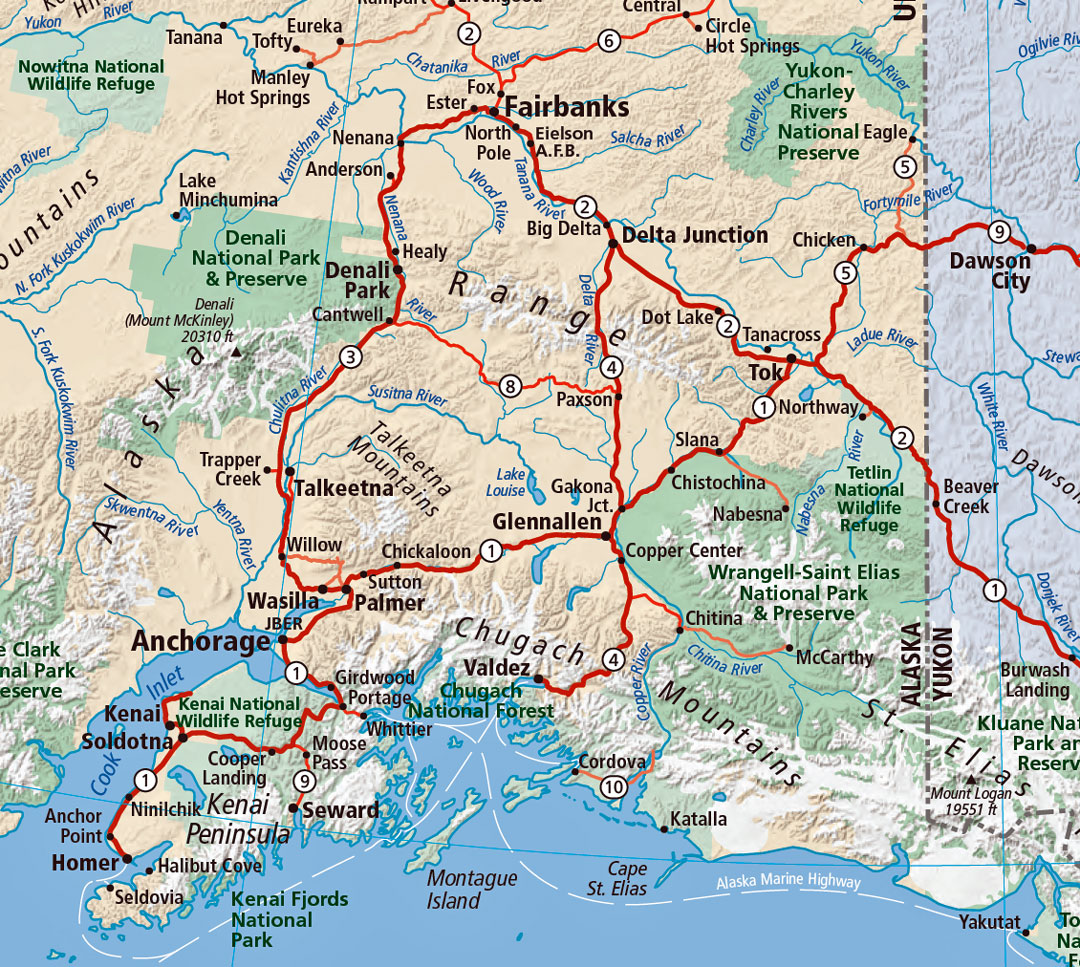 Vorschlag 1 für eine Rundtour durch Alaska