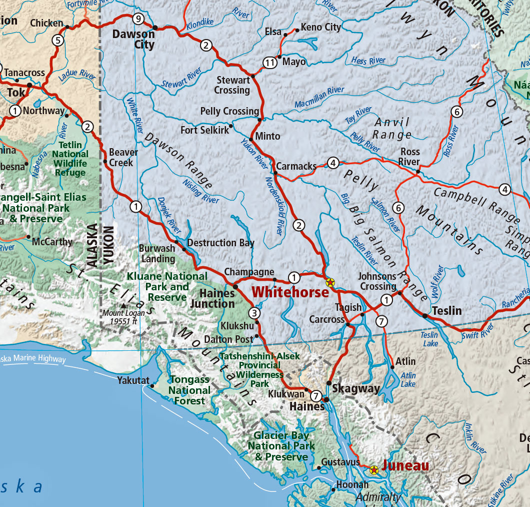 Vorschlag 2 für eine Rundtour mit Ausgangspunkt und Endpunkt Whitehorse