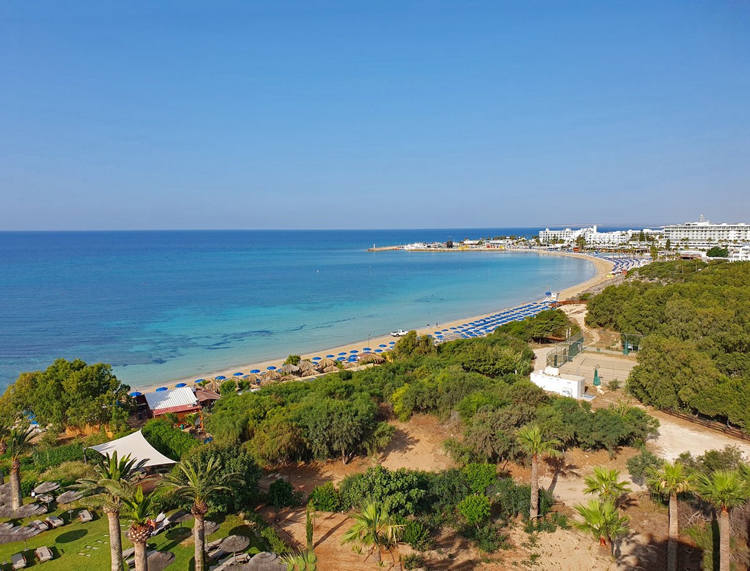 Die Bucht von Ayia Napa vom Alion Beach Hotel aus gesehen