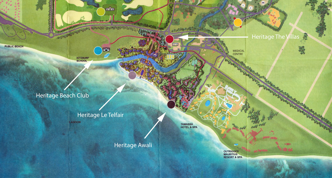 Lagekarte des Awali Resorts in Bel Ombre