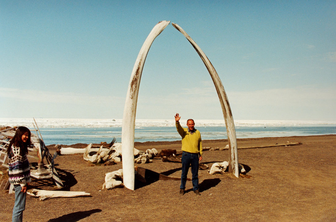 Walknochen als Wahrzeichen von Barrow in Alaska Walknochen in Barrow