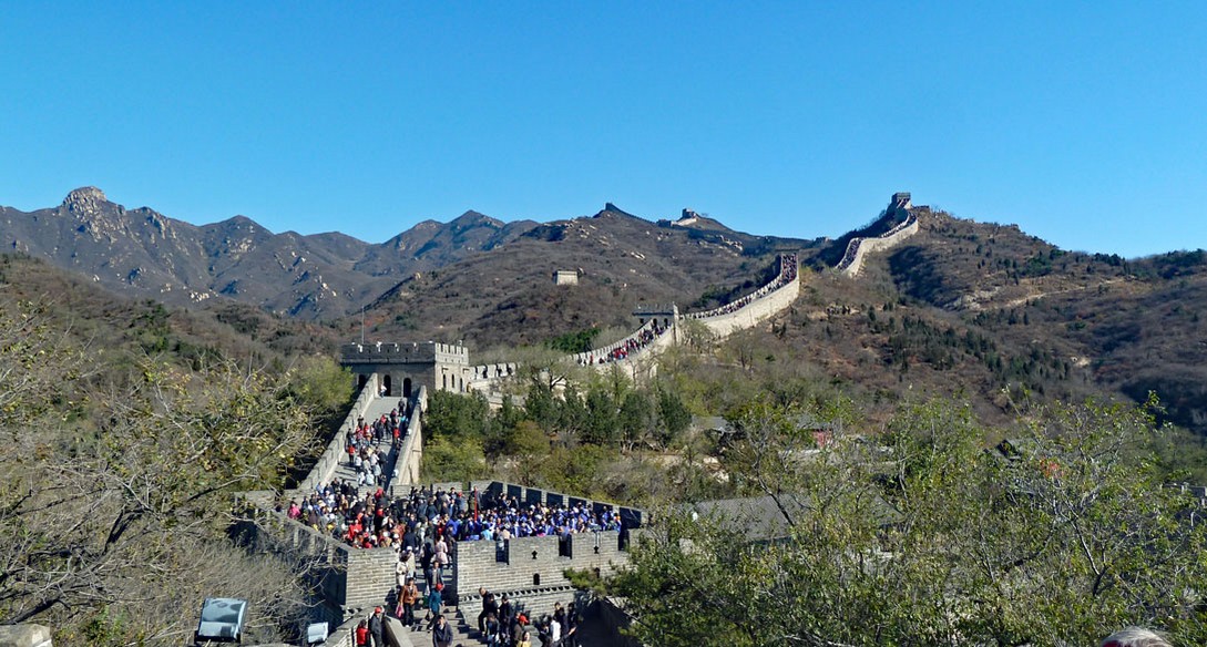 Menschenmengen auf der chinesischen Mauer