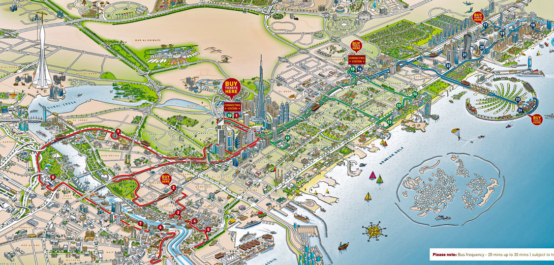 Dubai Big Bus City Routenplan