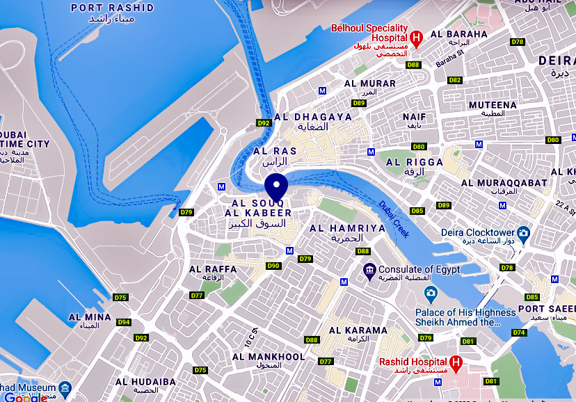 Karte Dubai Creek