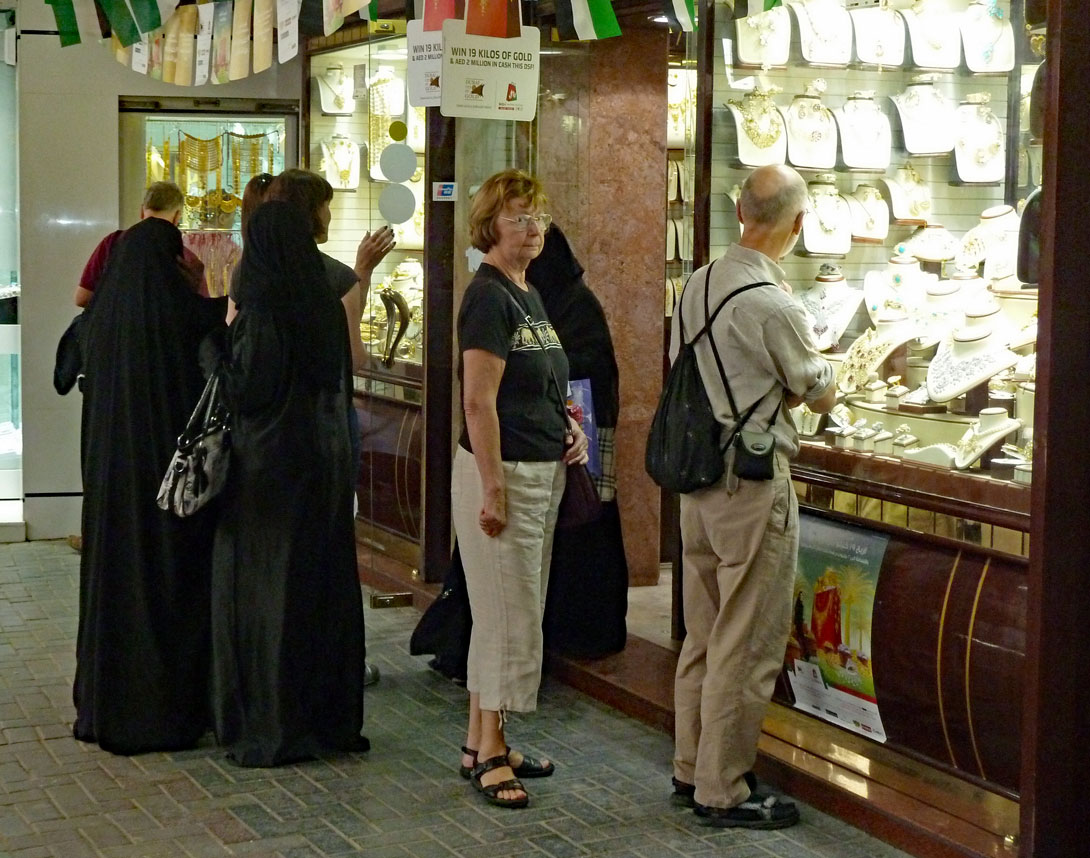 Schaufenster im Dubai Gold-Souk