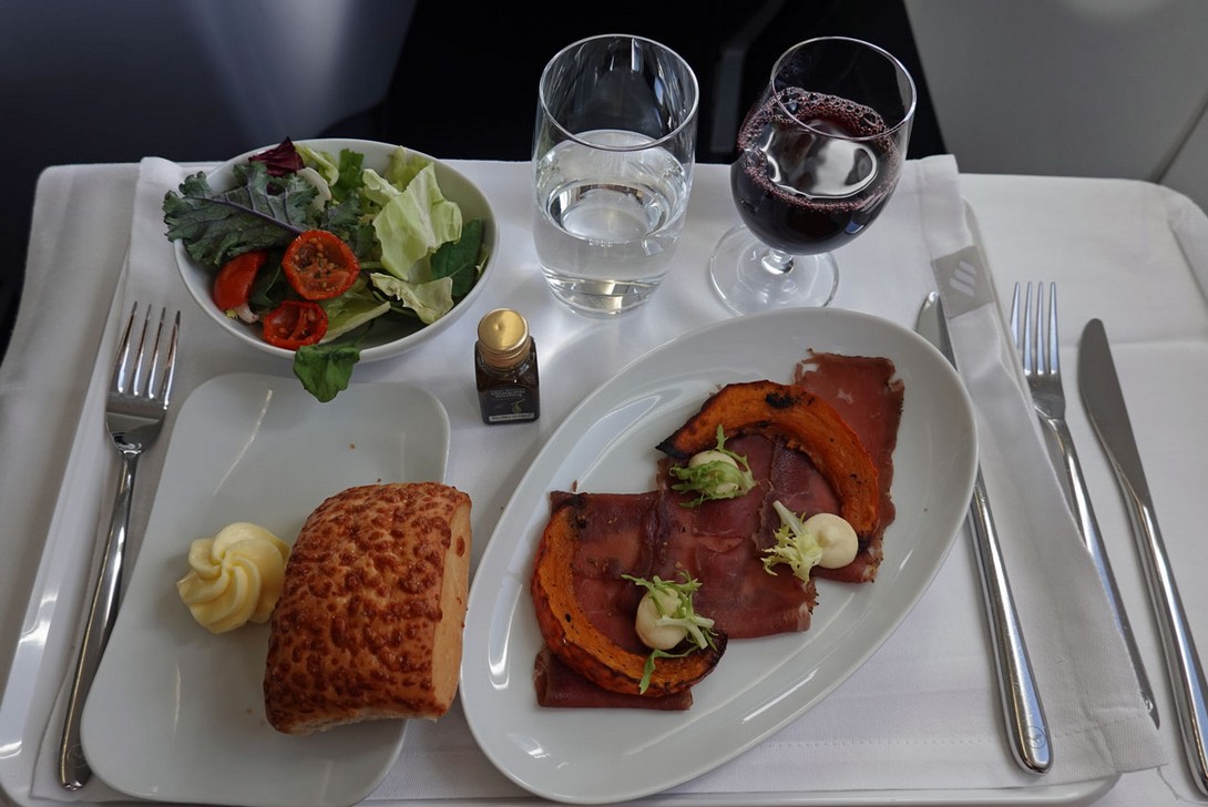 Vorspeise in der Eurowings Business-Class