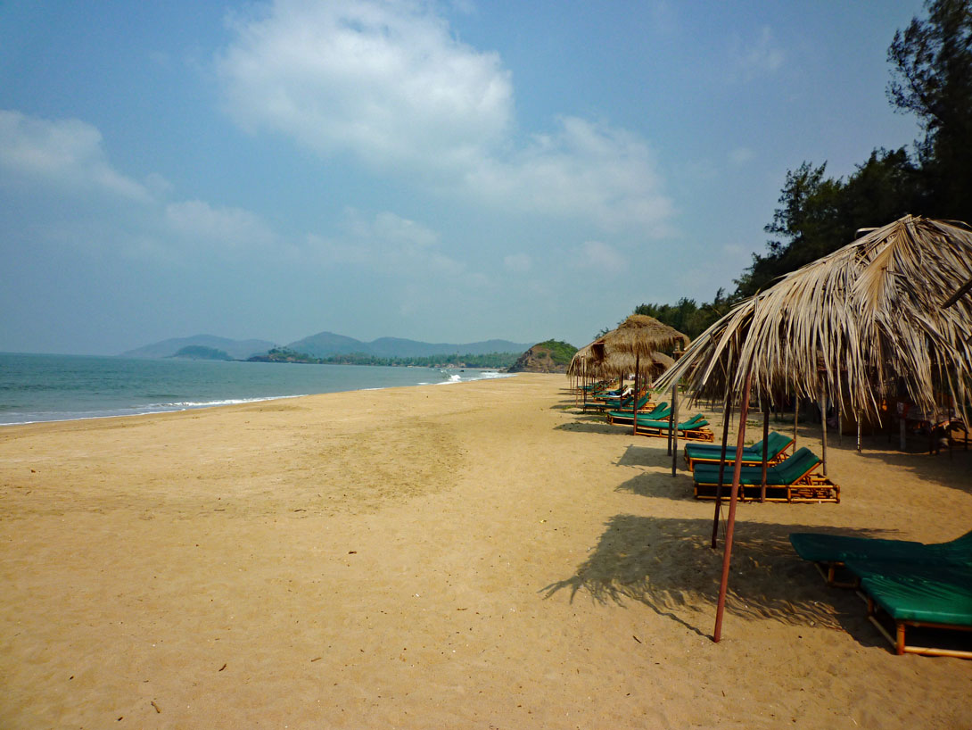 Der Privatstrand Raj Baga am Hotel "The Lalit Goa"