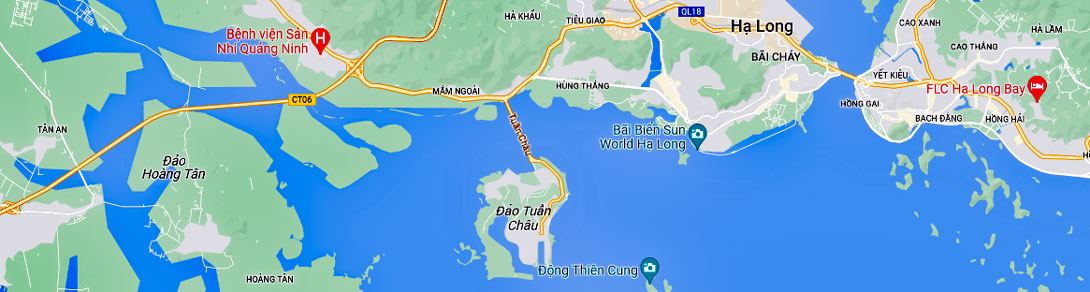 Karte mit der Insel Dao Tuan Chau in der Halong Bucht