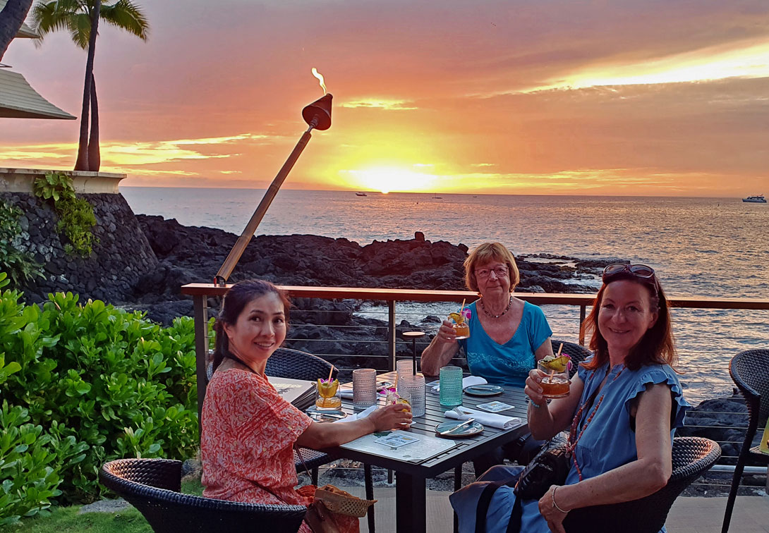 Sonnenuntergang bei Huggo´s in Kona auf Big Island