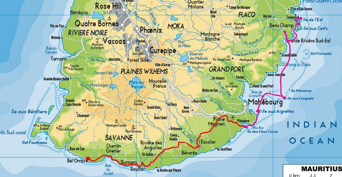 Ausflugsroute von Bel Ombre zur Ile aux cerfs