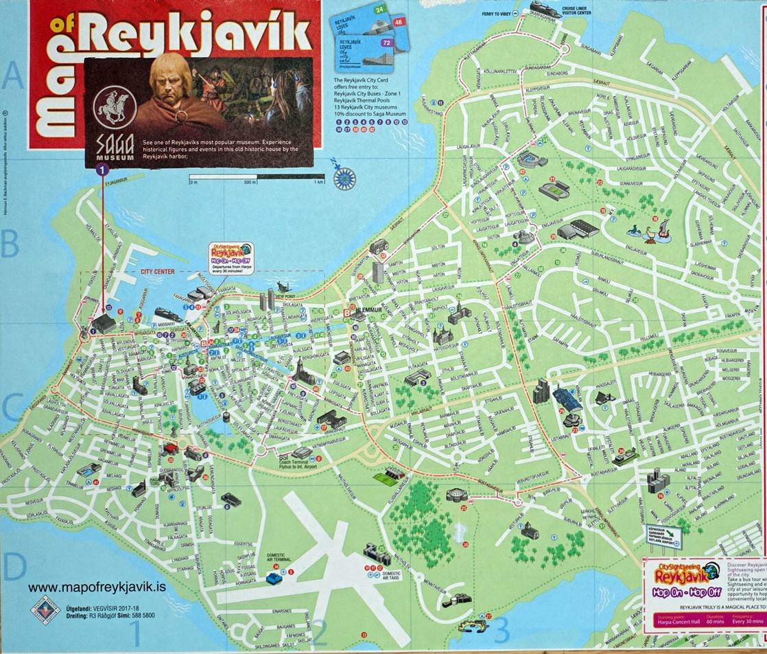 Stadtplan Reykjavik