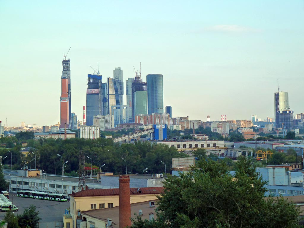 Blick aus dem Hotelfenster vom Kassado: In der Ferne Moscow City