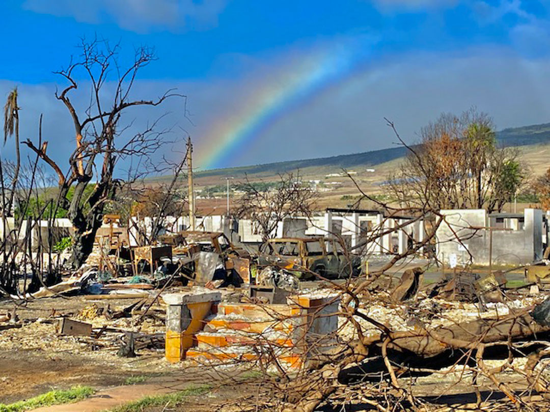 Nur der Regenbogen leuchtet noch in allen Farben über Lahaina