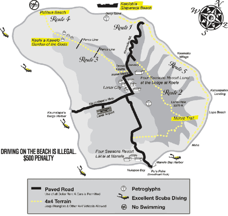 Lanai-Karte von DOLLAR