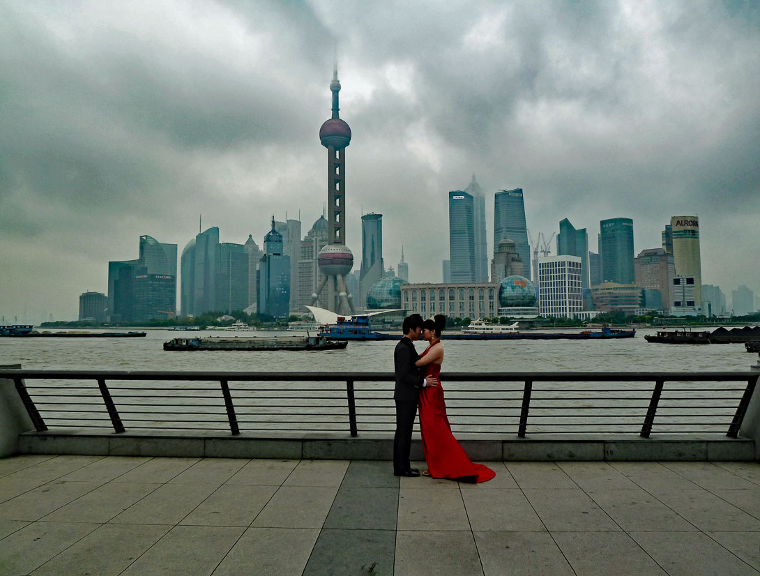 Hochzeit auf dem Bund in Shanghai