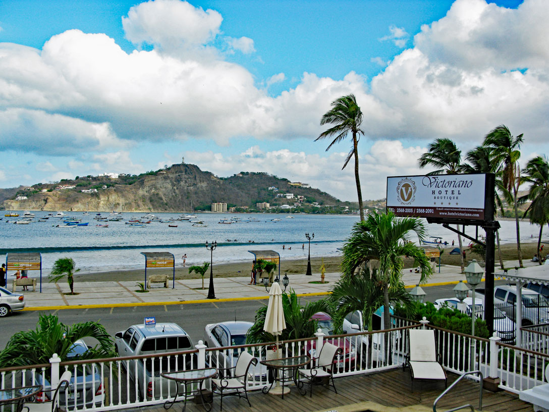 San Juan del Sur Blick von der Terrasse des Hotels Victoriano auf die Bucht