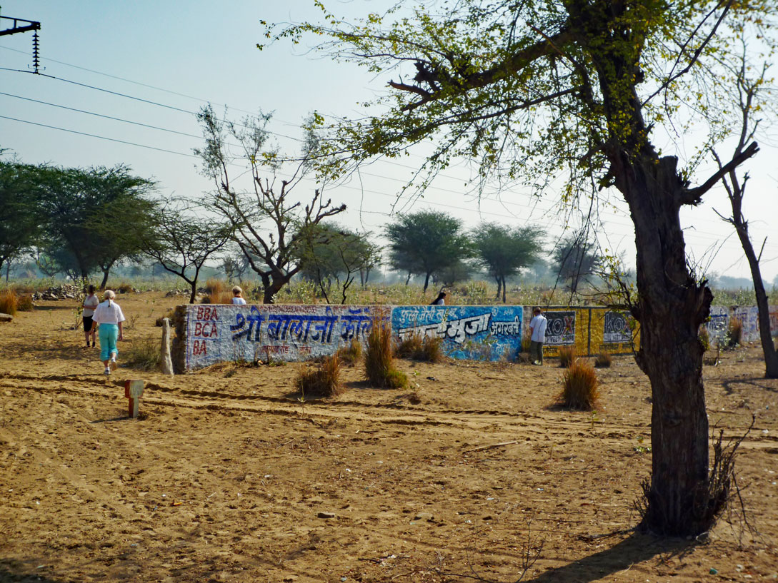 Toilettenmauer auf einem Feld