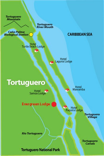 Lageplan der Evergreen Lodge