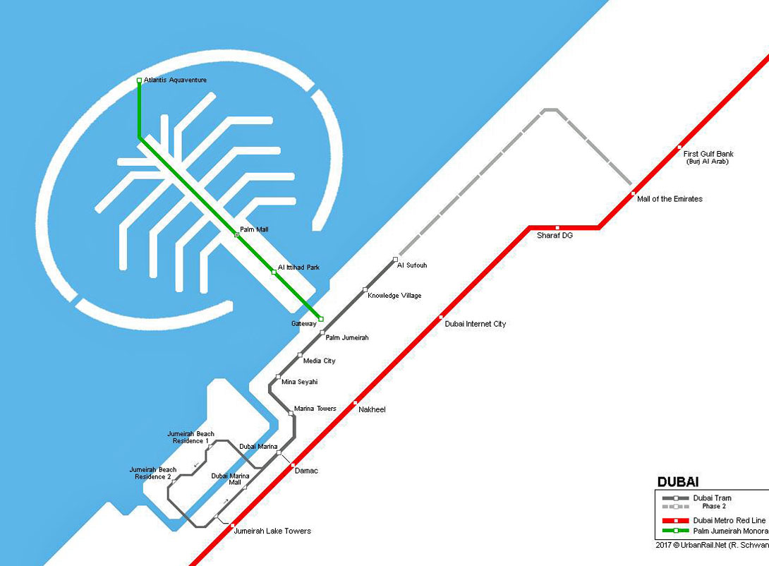 Dubai Metro zur Palmeninsel